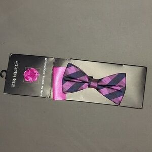 Little Black Tie Lapel Pin, Bow Tie, and Pocket Square